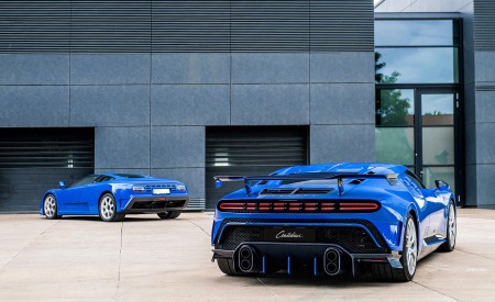 2022 Bugatti Centodieci First of Ten (Color: EB110 Blue) Rear Three-Quarter Wallpapers 450x275 (7)