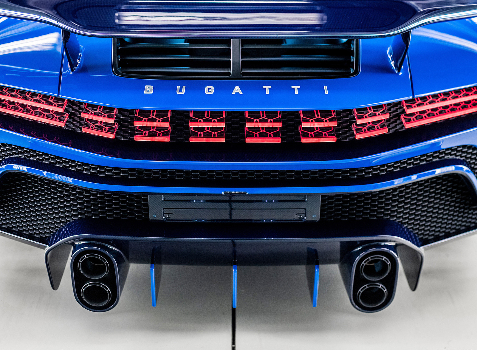 2022 Bugatti Centodieci First of Ten (Color: EB110 Blue) Rear Wallpapers #11 of 13