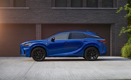 2023 Lexus RX 500h (Color: Heat Sapphire Blue) Side Wallpapers 450x275 (35)