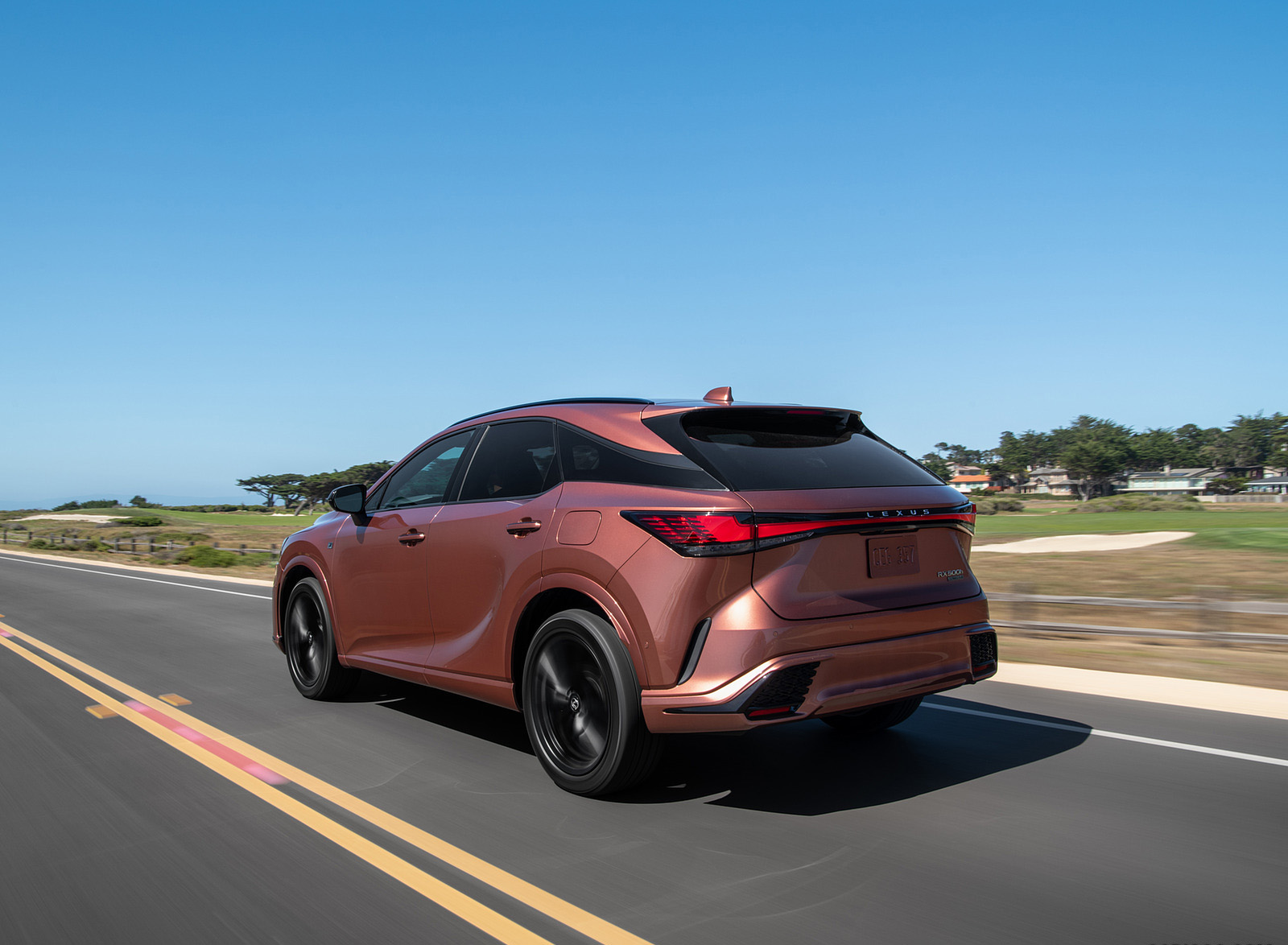 2023 Lexus RX 500h F SPORT DIRECT4 (Color: Sonic Copper) Rear Three-Quarter Wallpapers #39 of 66
