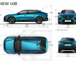 2023 Peugeot 408 PHEV (Color: Obsession Blue) Dimensions Wallpapers 150x120