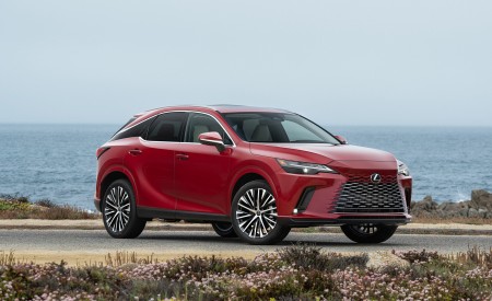 2023 Lexus RX 350h AWD (Color: Red Mica) Front Three-Quarter Wallpapers 450x275 (11)