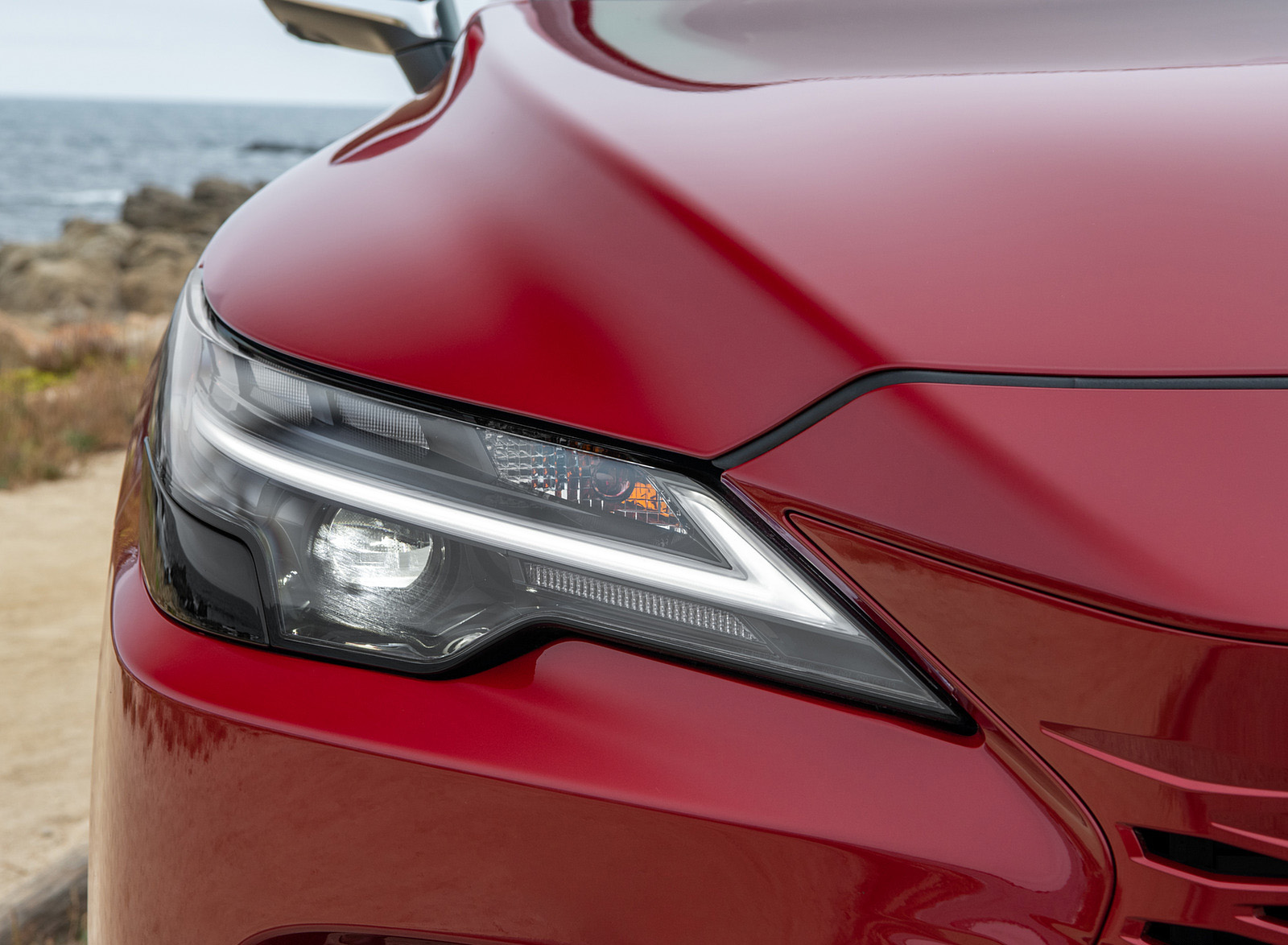 2023 Lexus RX 350h AWD (Color: Red Mica) Headlight Wallpapers #17 of 42