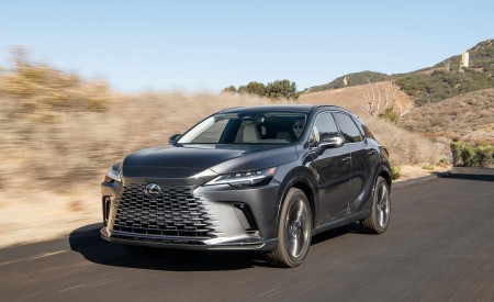 2023 Lexus RX 450h+ Luxury PHEV (Color: Sonic Grey) Front Three-Quarter Wallpapers 450x275 (11)