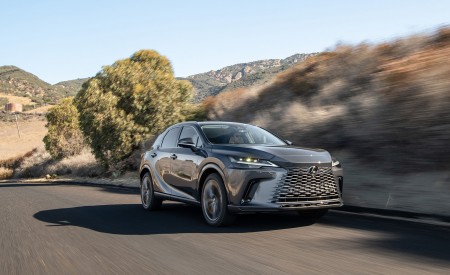 2023 Lexus RX 450h+ Luxury PHEV (Color: Sonic Grey) Front Three-Quarter Wallpapers 450x275 (12)