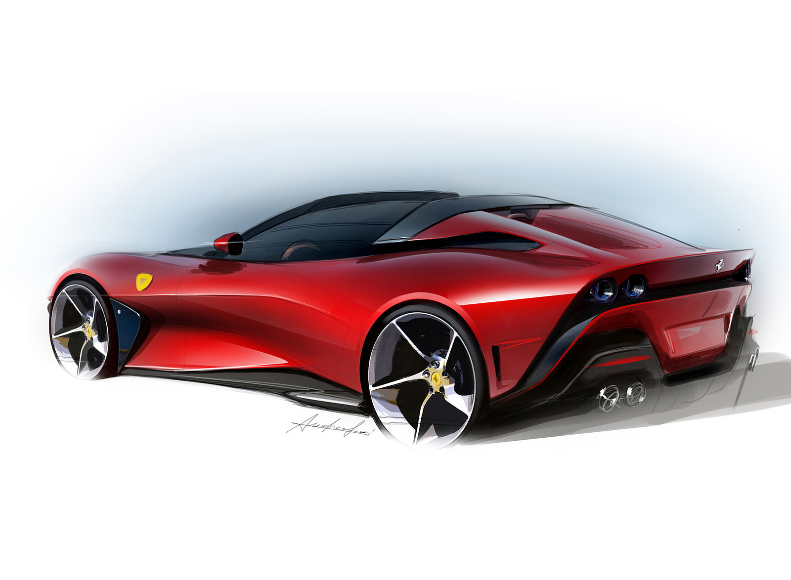 2022 Ferrari SP51 Design Sketch Wallpapers  #14 of 16