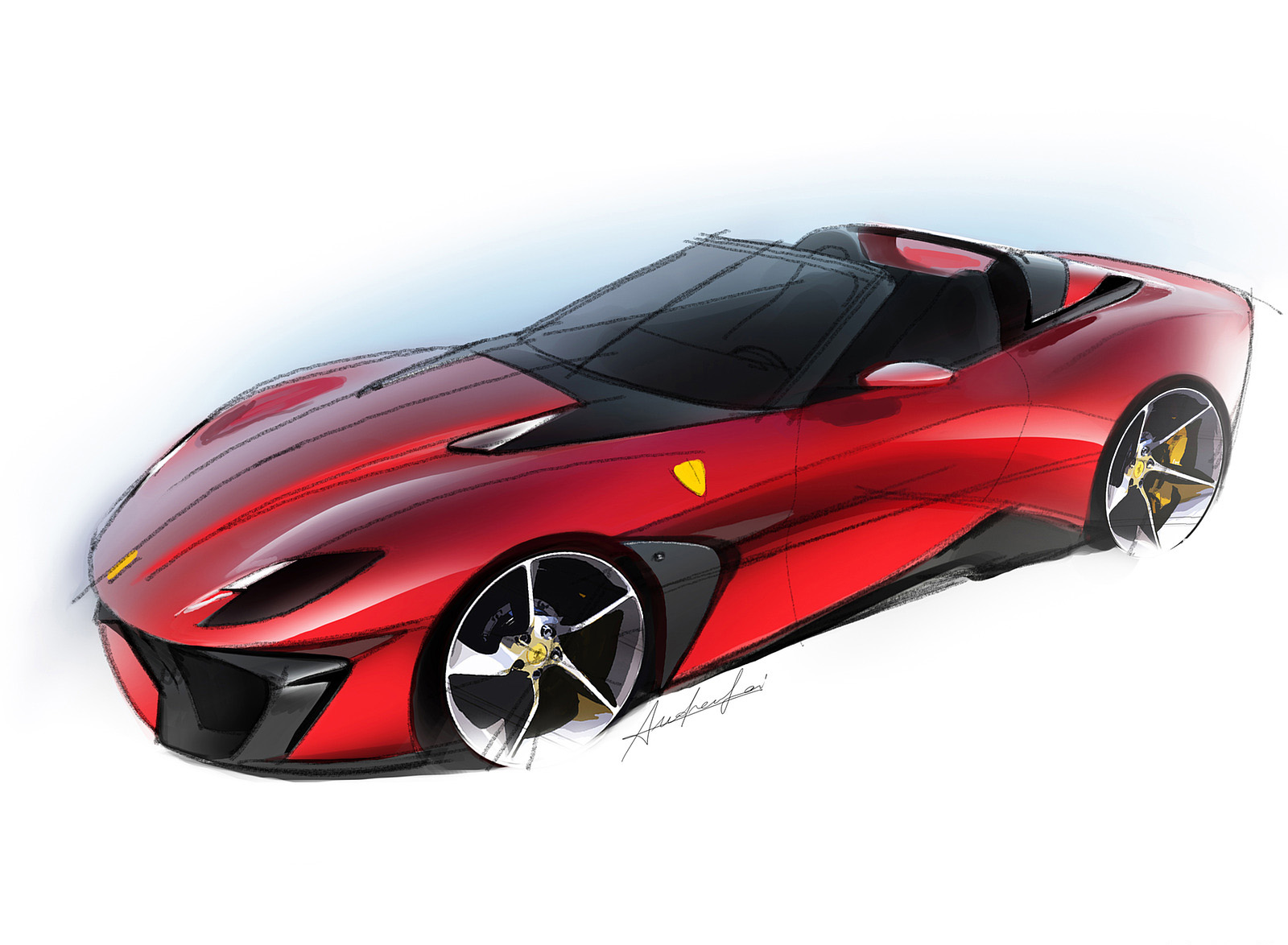 2022 Ferrari SP51 Design Sketch Wallpapers (10)