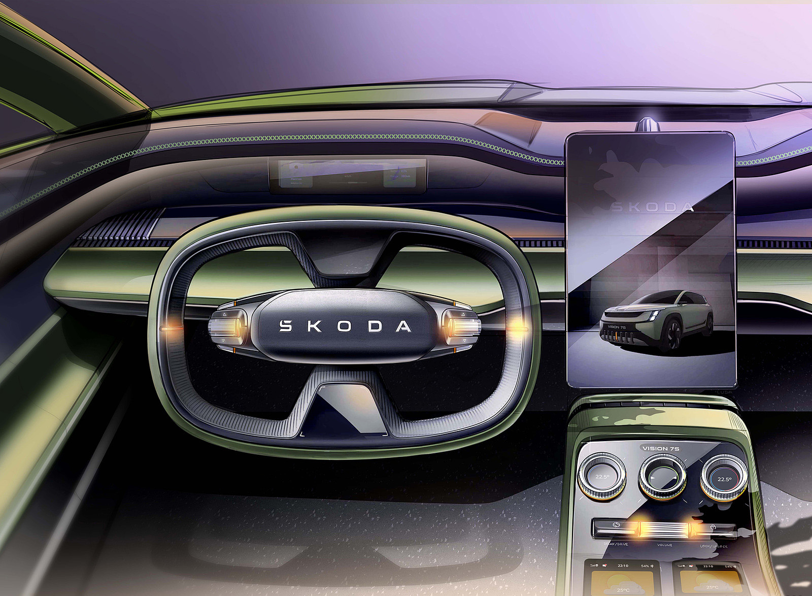 2022 Škoda Vision 7S Concept Design Sketch Wallpapers  #54 of 57