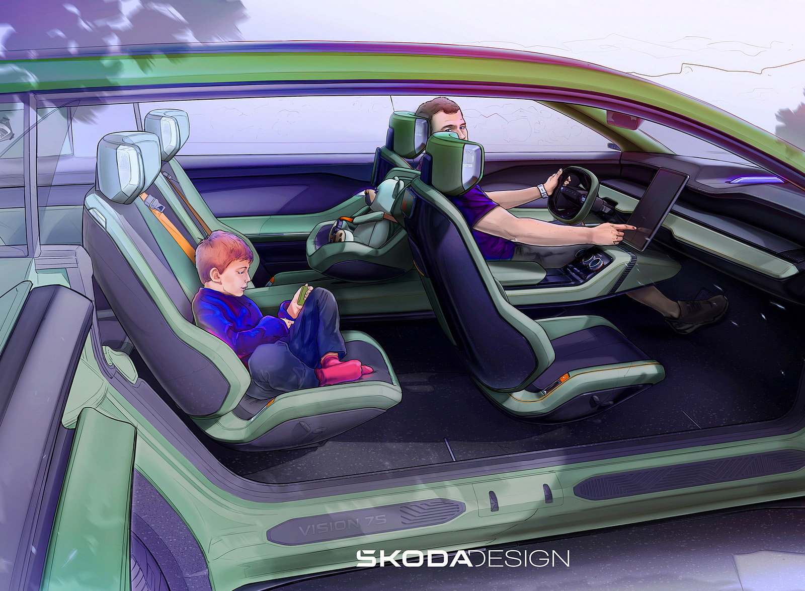 2022 Škoda Vision 7S Concept Design Sketch Wallpapers  #45 of 57