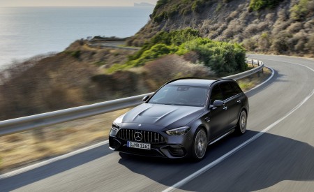 2023 Mercedes-AMG C 63 S E Performance Estate (Color: Graphite Grey Magno) Front Three-Quarter Wallpapers 450x275 (4)