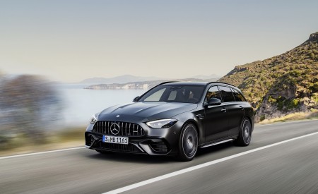 2023 Mercedes-AMG C 63 S E Performance Estate (Color: Graphite Grey Magno) Front Three-Quarter Wallpapers 450x275 (3)