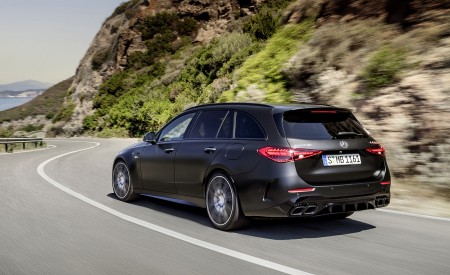 2023 Mercedes-AMG C 63 S E Performance Estate (Color: Graphite Grey Magno) Rear Three-Quarter Wallpapers 450x275 (5)