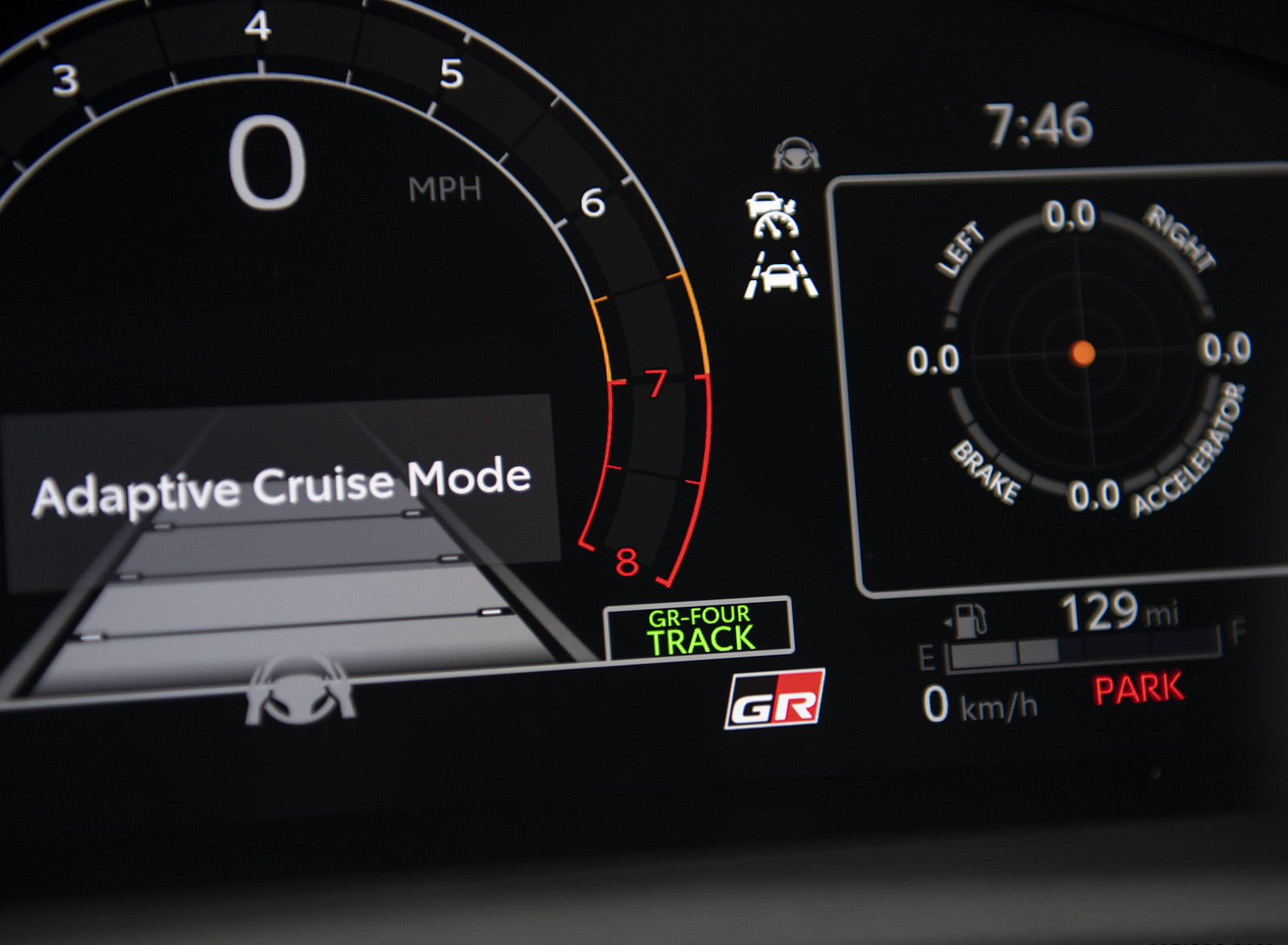 2023 Toyota GR Corolla Core (Color: Supersonic Red) Digital Instrument Cluster Wallpapers #50 of 78