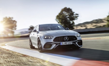 2023 Mercedes-AMG C 63 S E Performance Sedan (Color: High Tech Silver) Front Wallpapers 450x275 (8)