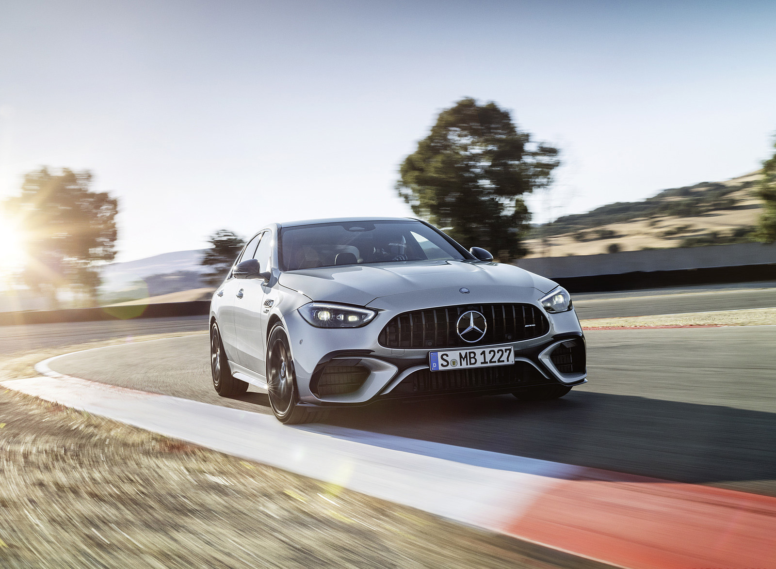 2023 Mercedes-AMG C 63 S E Performance Sedan (Color: High Tech Silver) Front Wallpapers (8)