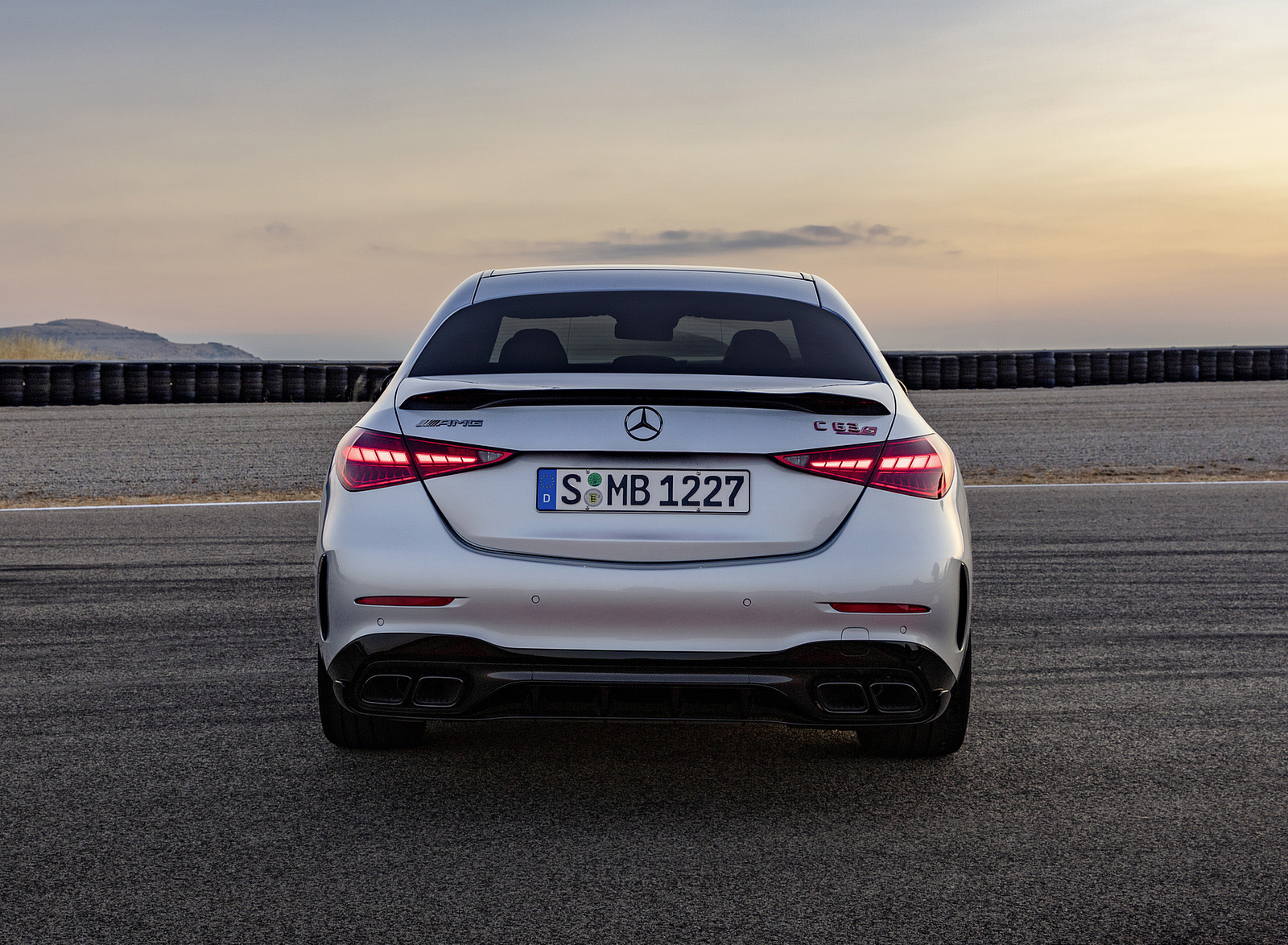 2023 Mercedes-AMG C 63 S E Performance Sedan (Color: High Tech Silver) Rear Wallpapers #16 of 28