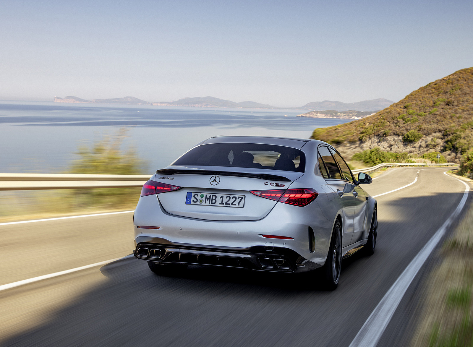 2023 Mercedes-AMG C 63 S E Performance Sedan (Color: High Tech Silver) Rear Wallpapers (5)