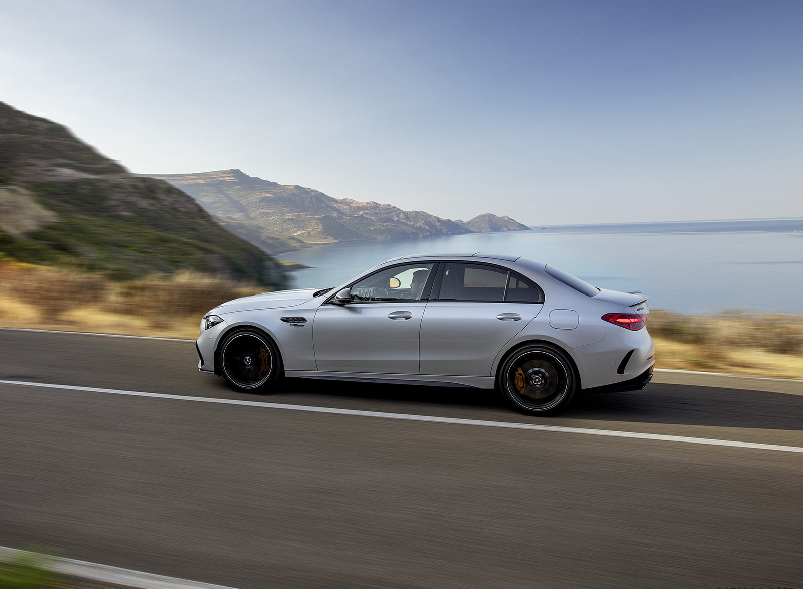 2023 Mercedes-AMG C 63 S E Performance Sedan (Color: High Tech Silver) Side Wallpapers (6)
