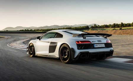 2023 Audi R8 Coupe V10 GT RWD (Color: Suzuka Grey) Rear Three-Quarter Wallpapers 450x275 (12)