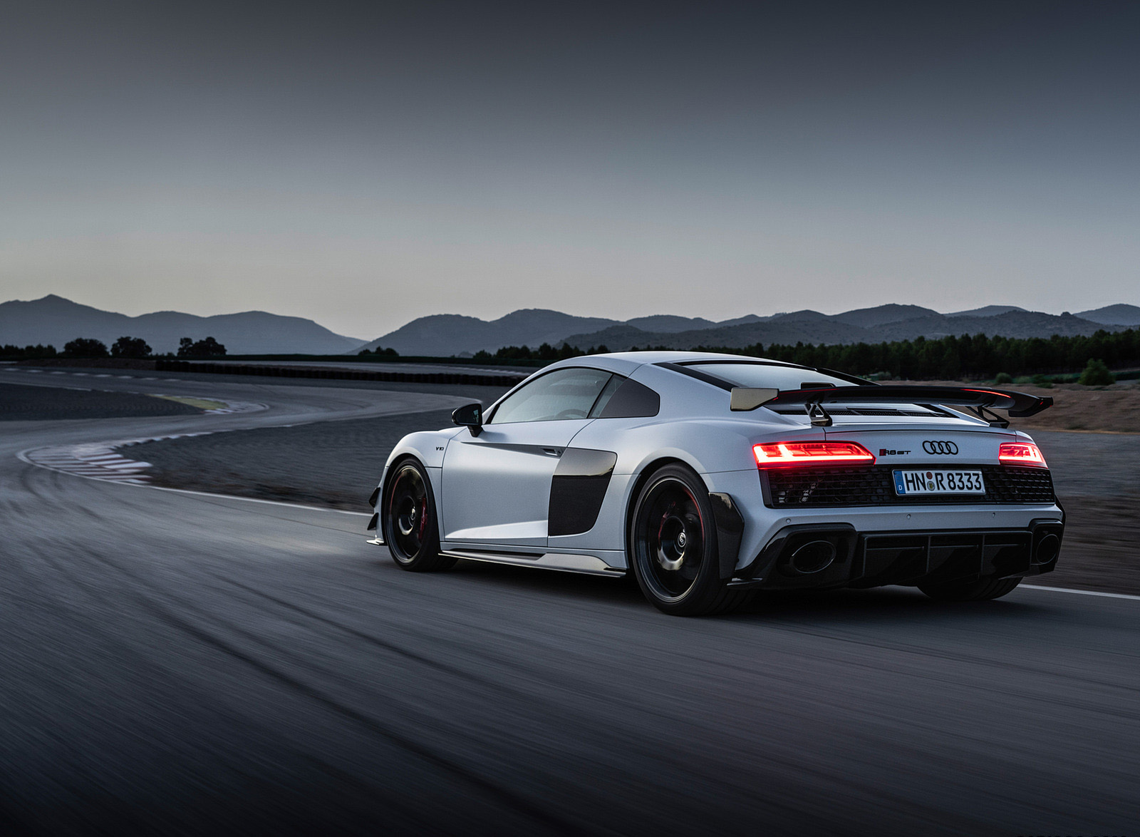 2023 Audi R8 Coupe V10 GT RWD (Color: Suzuka Grey) Rear Three-Quarter Wallpapers (3)