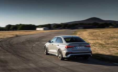 2023 Audi RS 3 Sedan Performance Edition (Color: Arrow Gray Pearl Effect) Rear Three-Quarter Wallpapers 450x275 (7)