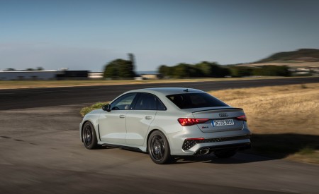 2023 Audi RS 3 Sedan Performance Edition (Color: Arrow Gray Pearl Effect) Rear Three-Quarter Wallpapers 450x275 (5)