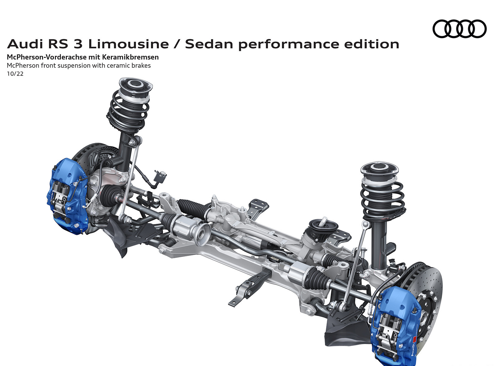 2023 Audi RS 3 Sedan Performance Edition McPherson front suspension with ceramic brakes Wallpapers #42 of 45