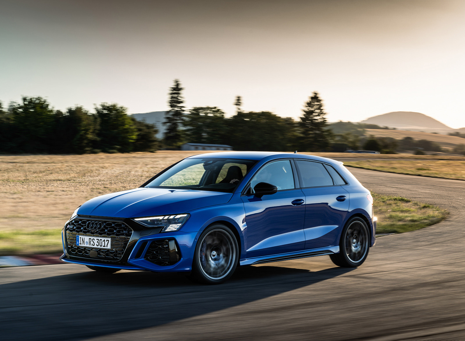 2023 Audi RS 3 Sportback Performance Edition (Color: Nogaro Blue Pearl Effect) Front Three-Quarter Wallpapers #25 of 124