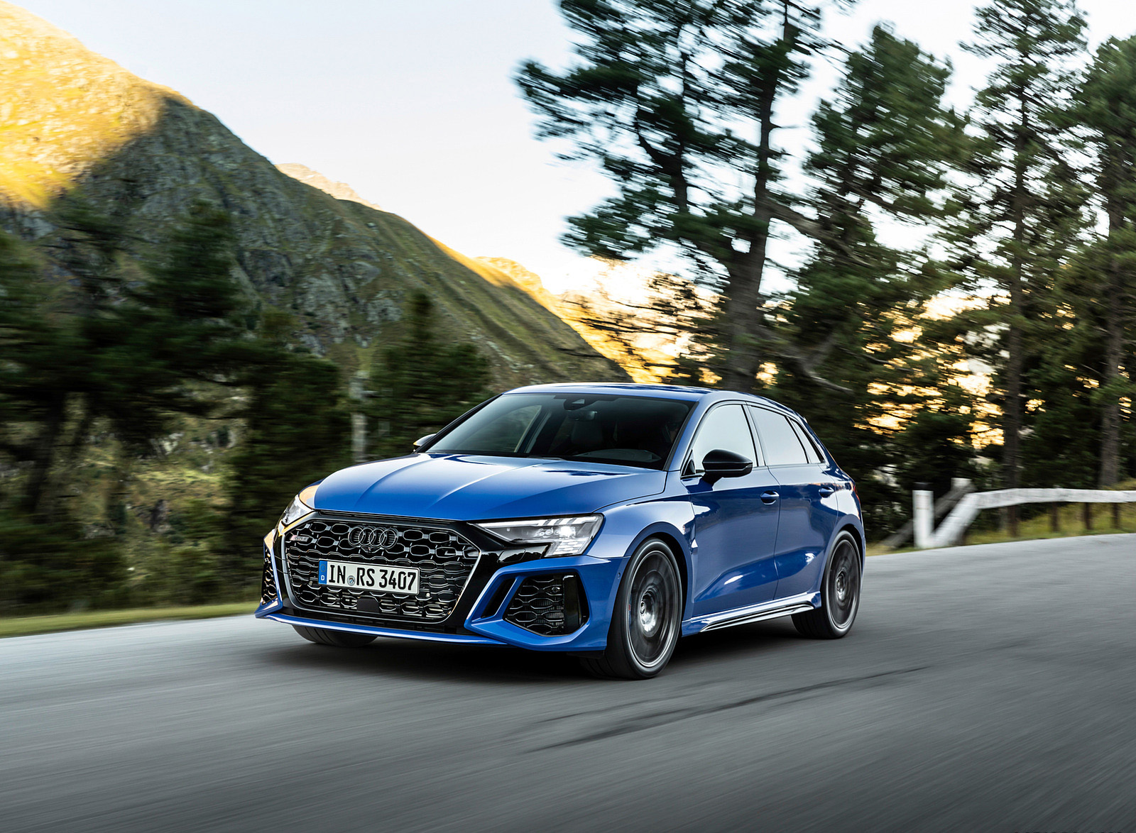 2023 Audi RS 3 Sportback Performance Edition (Color: Nogaro Blue Pearl Effect) Front Three-Quarter Wallpapers #18 of 124