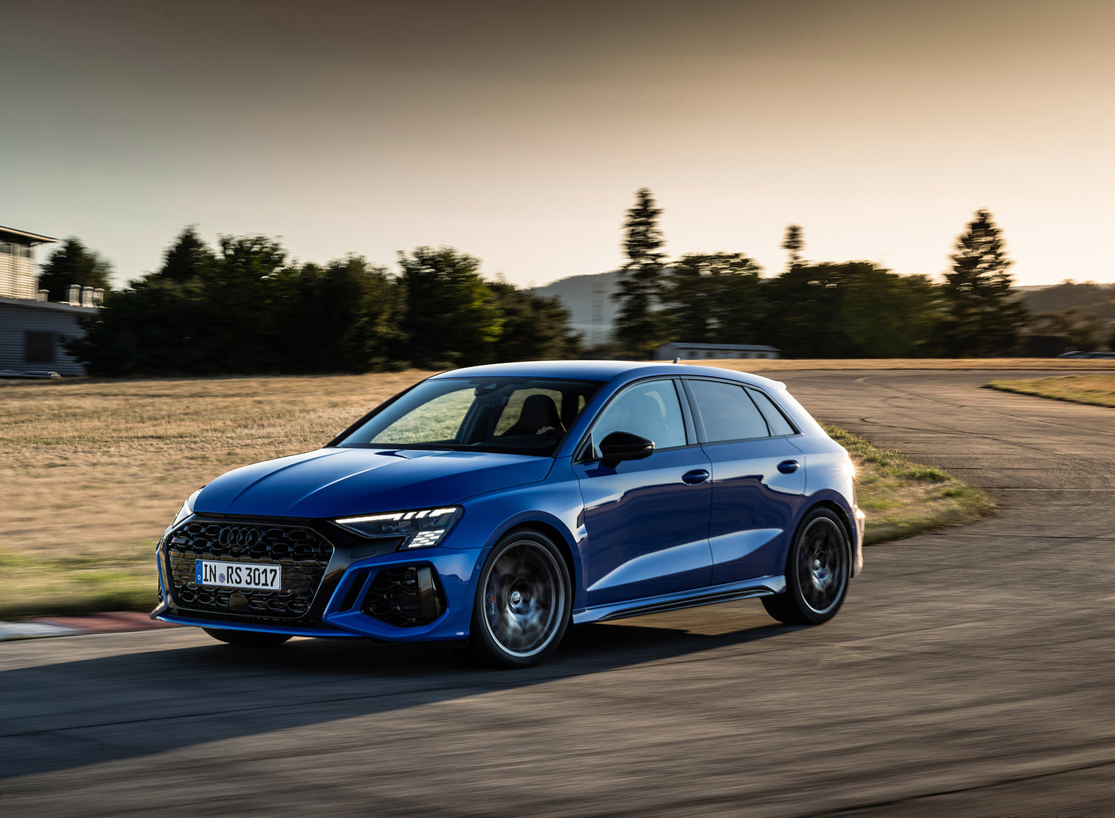 2023 Audi RS 3 Sportback Performance Edition (Color: Nogaro Blue Pearl Effect) Front Three-Quarter Wallpapers #27 of 124