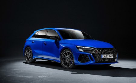 2023 Audi RS 3 Sportback Performance Edition (Color: Nogaro Blue Pearl Effect) Front Three-Quarter Wallpapers 450x275 (86)