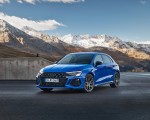 2023 Audi RS 3 Sportback Performance Edition (Color: Nogaro Blue Pearl Effect) Front Three-Quarter Wallpapers 150x120