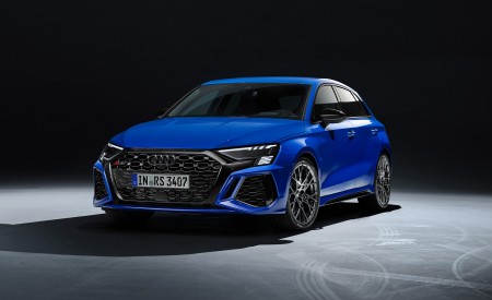 2023 Audi RS 3 Sportback Performance Edition (Color: Nogaro Blue Pearl Effect) Front Wallpapers 450x275 (87)