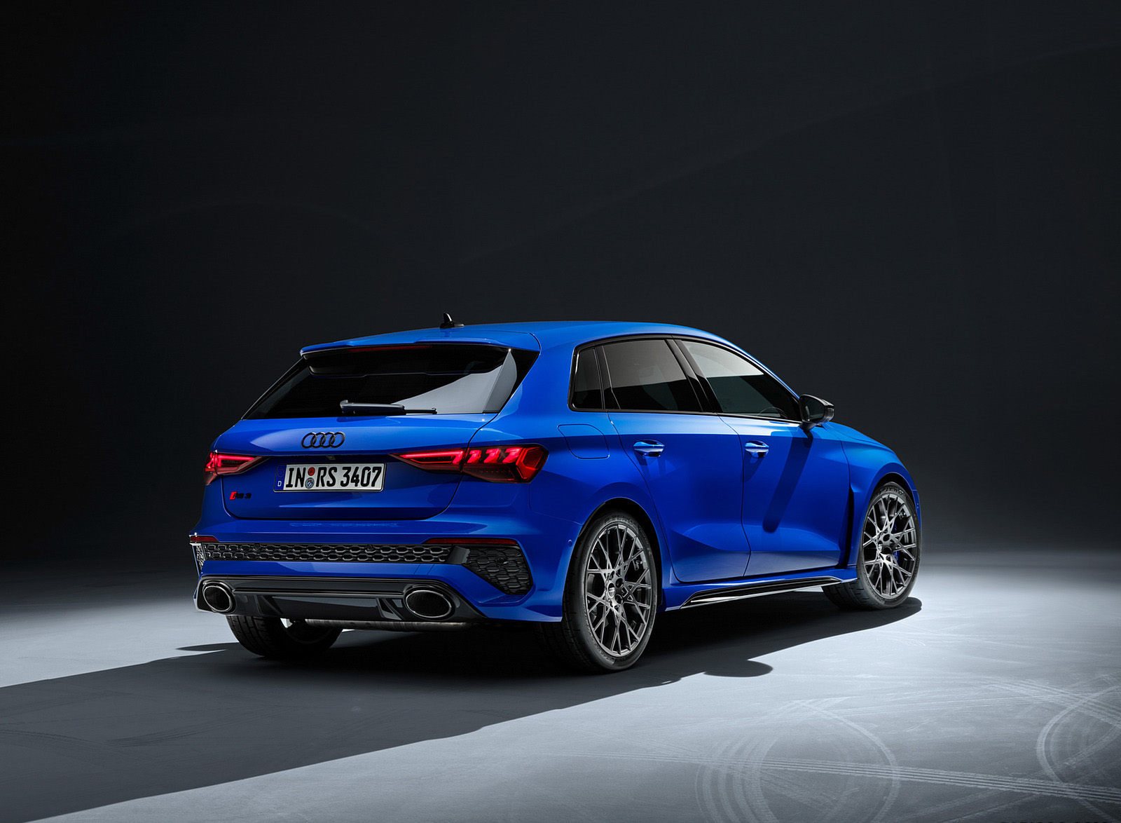 2023 Audi RS 3 Sportback Performance Edition (Color: Nogaro Blue Pearl Effect) Rear Three-Quarter Wallpapers #88 of 124