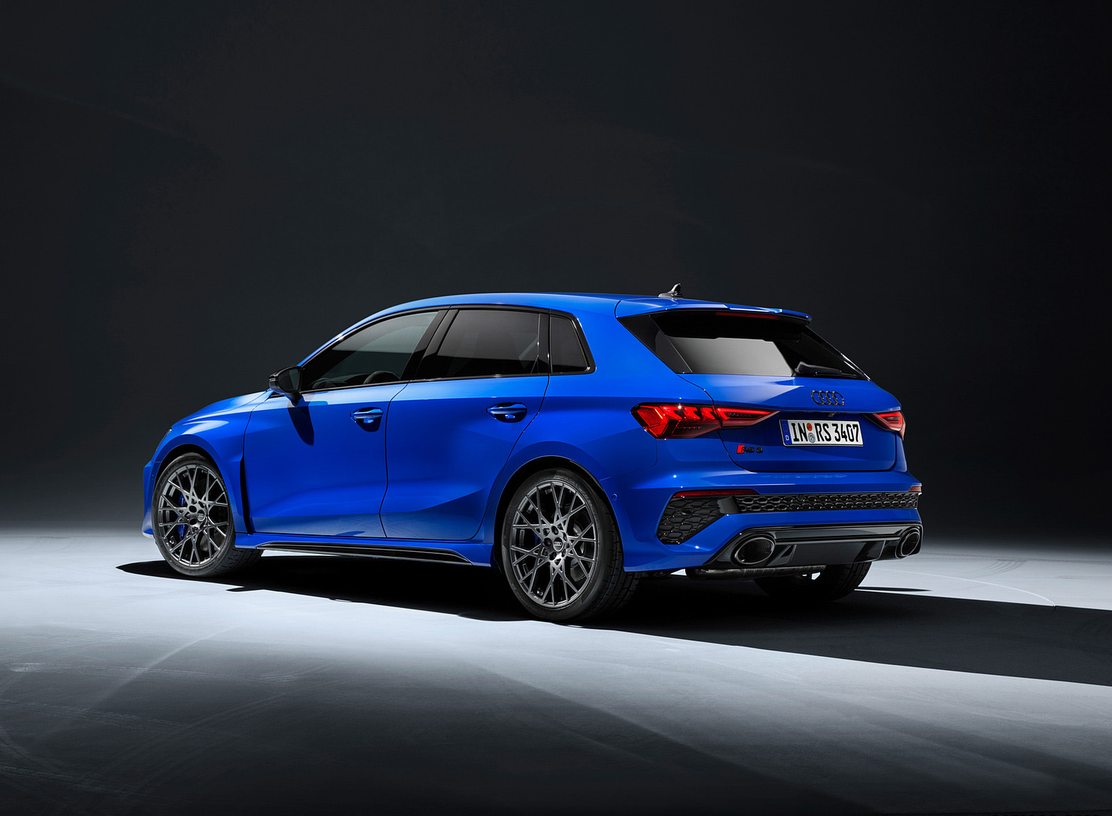 2023 Audi RS 3 Sportback Performance Edition (Color: Nogaro Blue Pearl Effect) Rear Three-Quarter Wallpapers #89 of 124