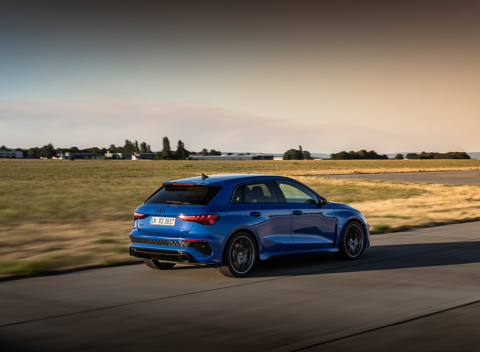 2023 Audi RS 3 Sportback Performance Edition (Color: Nogaro Blue Pearl Effect) Rear Three-Quarter Wallpapers #32 of 124