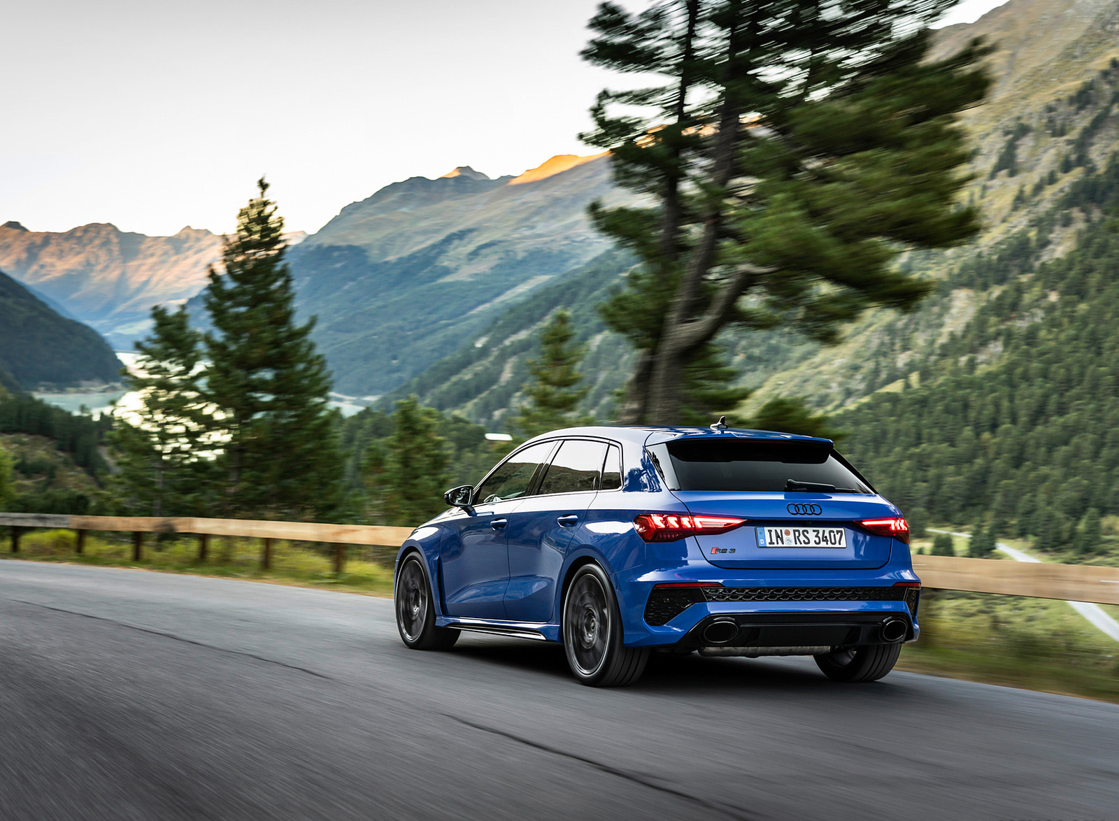 2023 Audi RS 3 Sportback Performance Edition (Color: Nogaro Blue Pearl Effect) Rear Three-Quarter Wallpapers #20 of 124