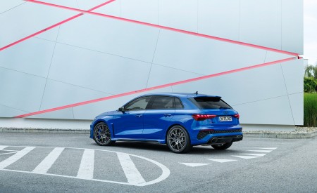 2023 Audi RS 3 Sportback Performance Edition (Color: Nogaro Blue Pearl Effect) Rear Three-Quarter Wallpapers 450x275 (84)