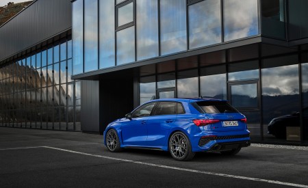 2023 Audi RS 3 Sportback Performance Edition (Color: Nogaro Blue Pearl Effect) Rear Three-Quarter Wallpapers 450x275 (72)