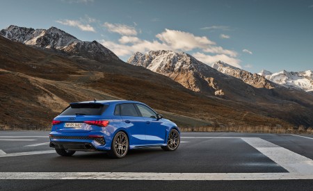 2023 Audi RS 3 Sportback Performance Edition (Color: Nogaro Blue Pearl Effect) Rear Three-Quarter Wallpapers 450x275 (62)