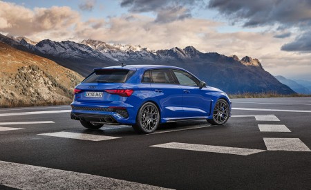 2023 Audi RS 3 Sportback Performance Edition (Color: Nogaro Blue Pearl Effect) Rear Three-Quarter Wallpapers 450x275 (59)