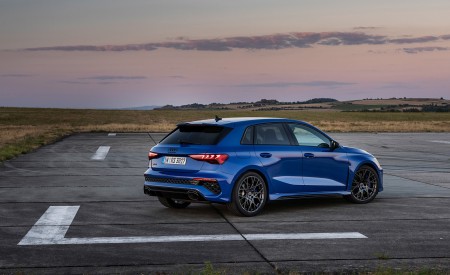 2023 Audi RS 3 Sportback Performance Edition (Color: Nogaro Blue Pearl Effect) Rear Three-Quarter Wallpapers 450x275 (55)