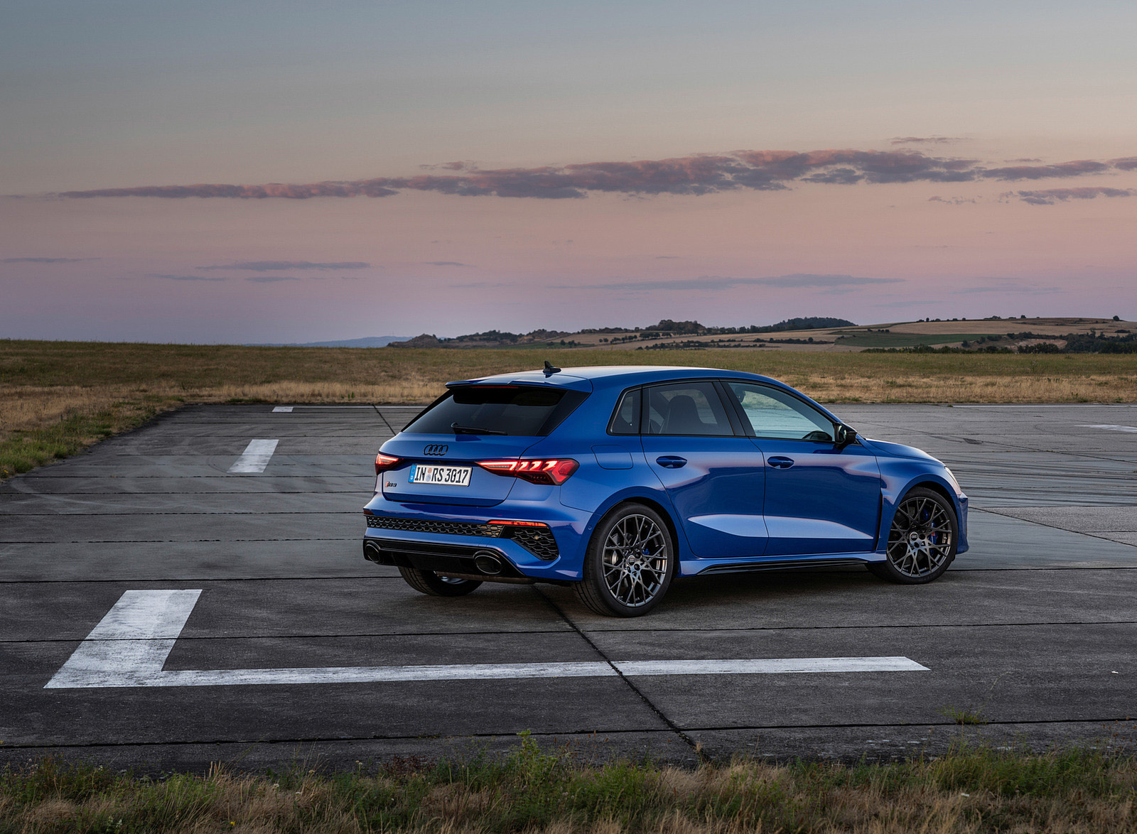 2023 Audi RS 3 Sportback Performance Edition (Color: Nogaro Blue Pearl Effect) Rear Three-Quarter Wallpapers #55 of 124