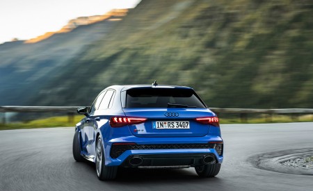 2023 Audi RS 3 Sportback Performance Edition (Color: Nogaro Blue Pearl Effect) Rear Wallpapers 450x275 (16)