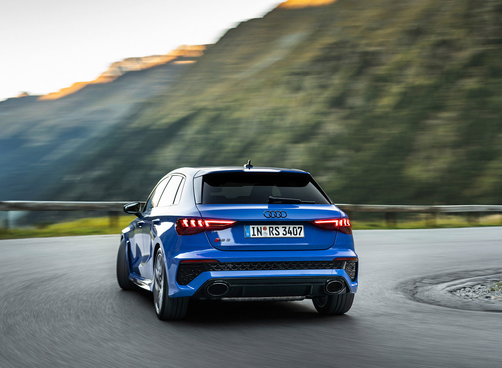 2023 Audi RS 3 Sportback Performance Edition (Color: Nogaro Blue Pearl Effect) Rear Wallpapers #16 of 124