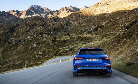 2023 Audi RS 3 Sportback Performance Edition (Color: Nogaro Blue Pearl Effect) Rear Wallpapers 450x275 (12)