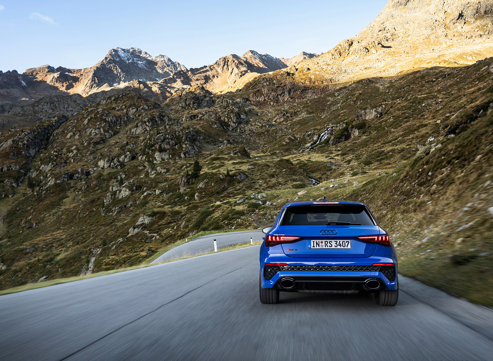 2023 Audi RS 3 Sportback Performance Edition (Color: Nogaro Blue Pearl Effect) Rear Wallpapers #12 of 124