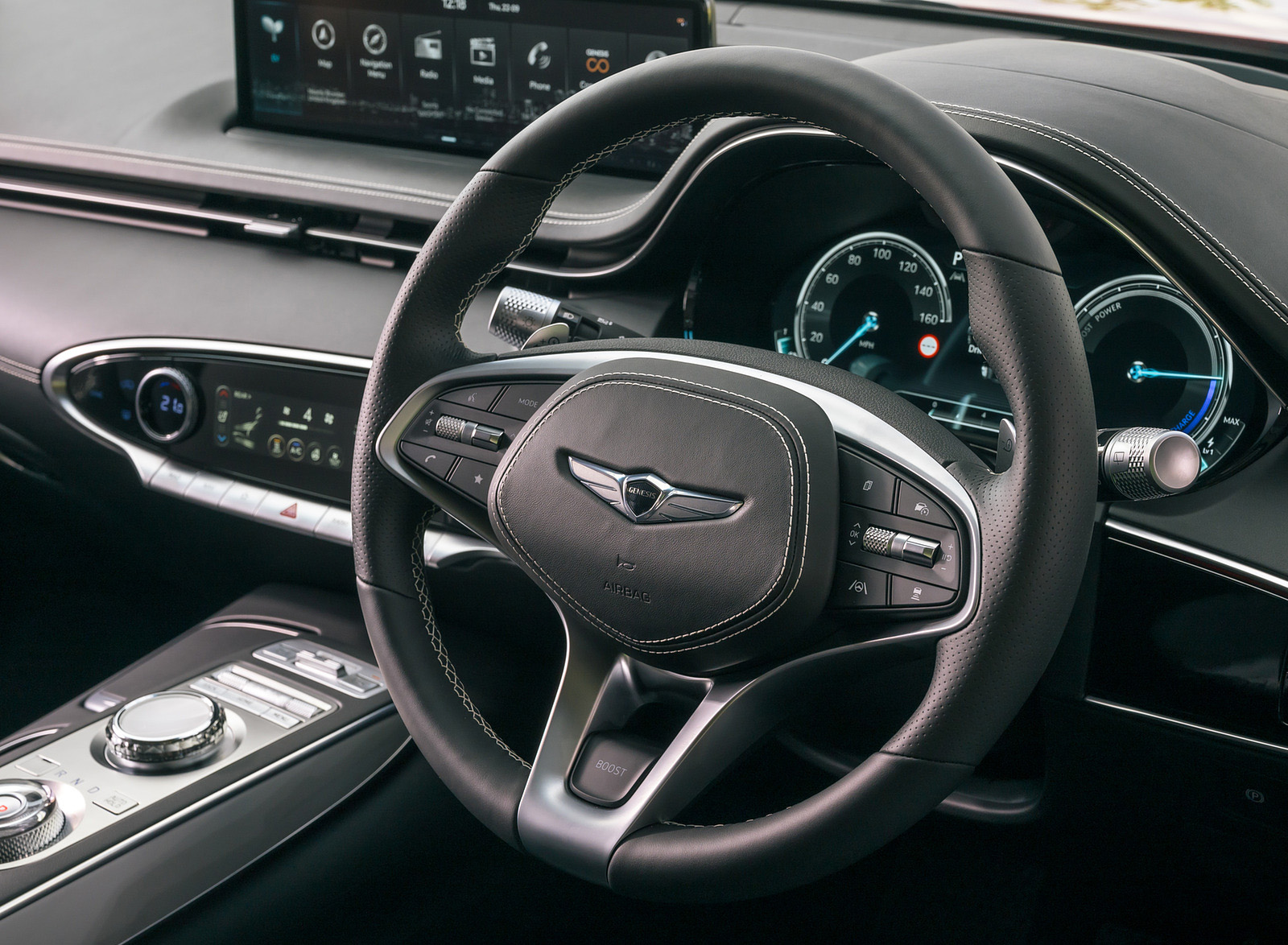 2023 Genesis Electrified GV70 (UK-Spec) Interior Steering Wheel Wallpapers #92 of 106
