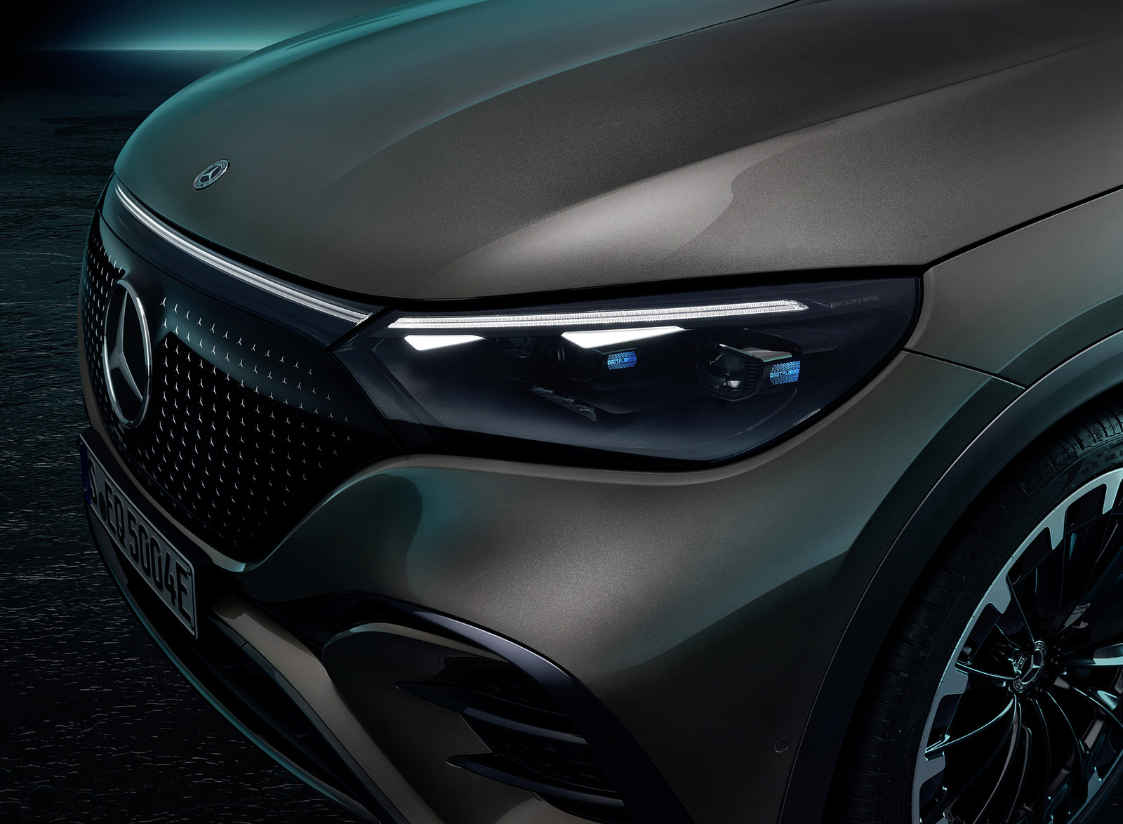 2023 Mercedes-Benz EQE SUV AMG Line Night Package (Color: Velvet Brown Metallic) Headlight Wallpapers #47 of 52