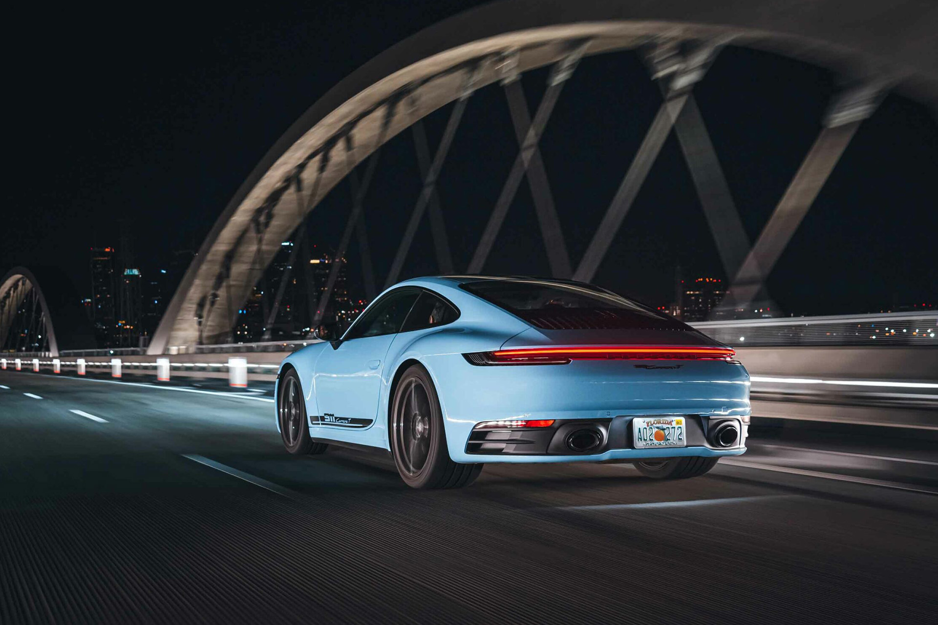 2023 Porsche 911 Carrera T (Color: Gulf Blue) Rear Three-Quarter Wallpapers #116 of 192